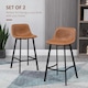 image 4 of HOMCOM Industrial Bar Stools Set of 2, Bar Chairs, Brown
