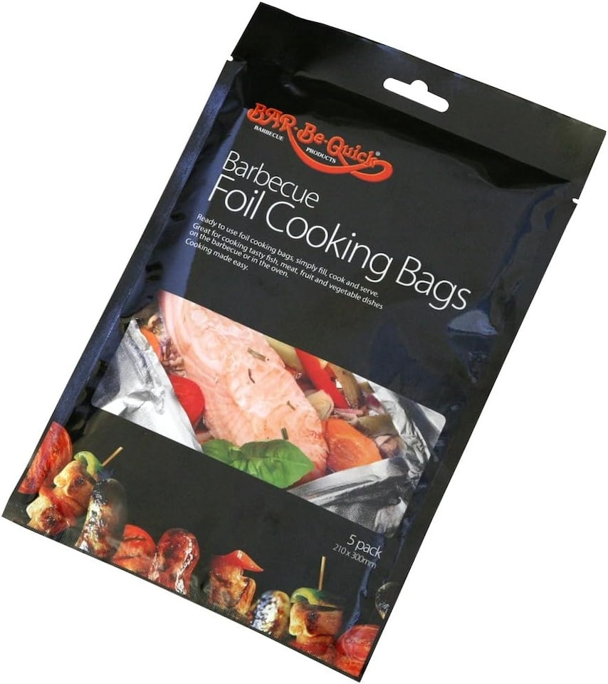 image 1 of 4 Packs X Bar-Be-Quick Foil Cooking Bags. Each pack contains 5 bags! Simply fill and cook!