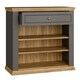 image 5 of Pontypool 2 Door 1 Drawer Small Sideboard in Wolfram Grey and Mauvella Oak