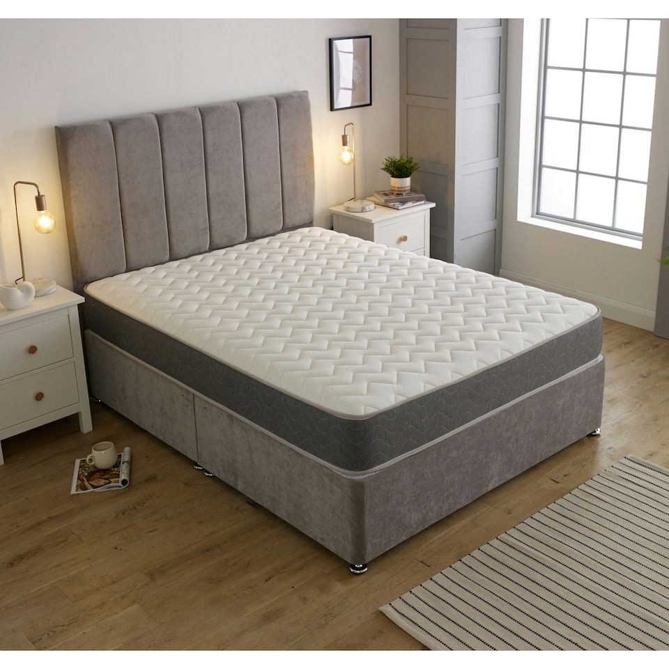 image 1 of WaveFlex Hybrid Mattress - 18cm Deep Breathable Cooltouch+ Sleep Surface | Grey | Single