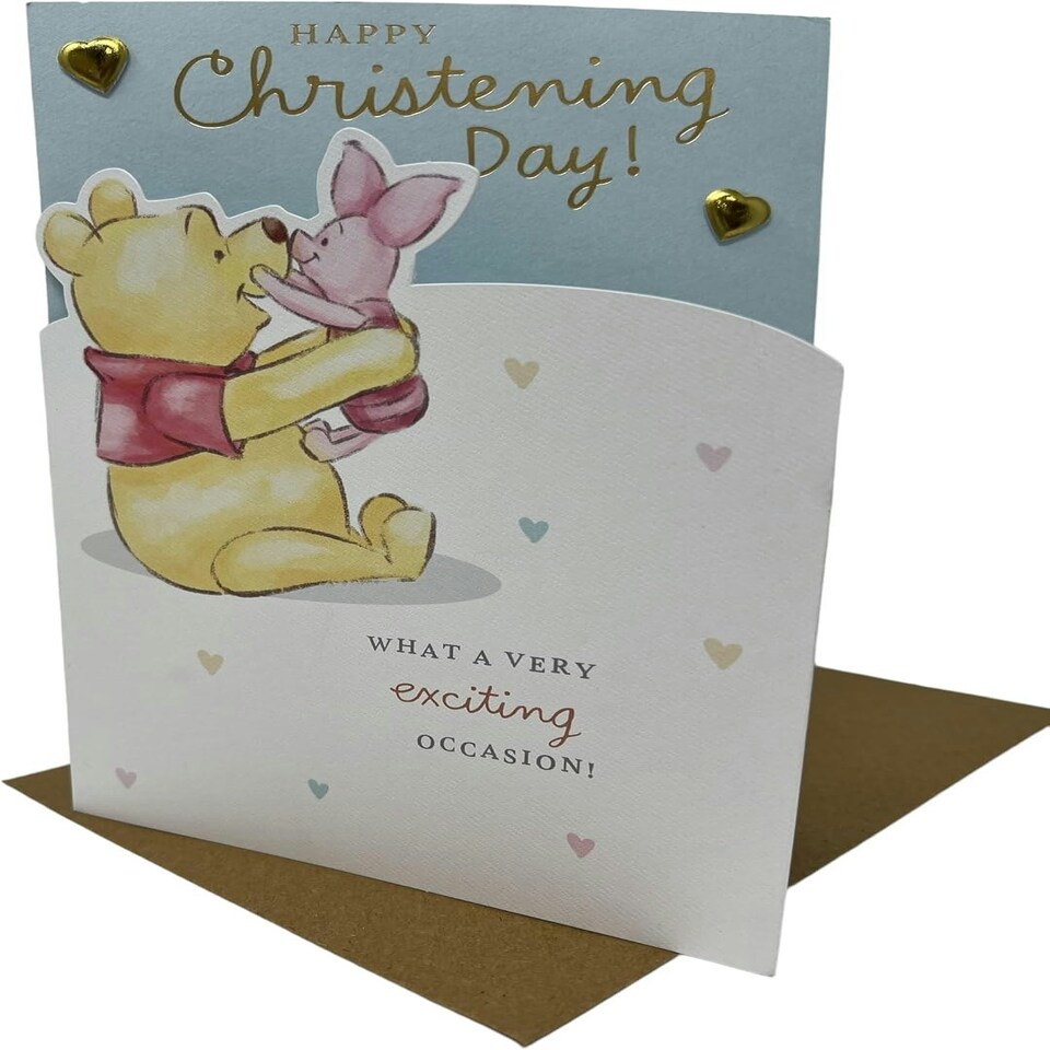 image 1 of Disney Winnie The Pooh Illustration Cute Christening Card