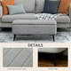 image 5 of HOMCOM Storage Ottoman Bench, Linen Fabric Footstool with Steel Legs Grey