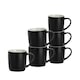 image 1 of Argon Tableware 6x Matt Coloured Coffee Mugs - Black - 350ml - Tea Mug Latte Mug Cappuccino Mug Drinking Mug Black