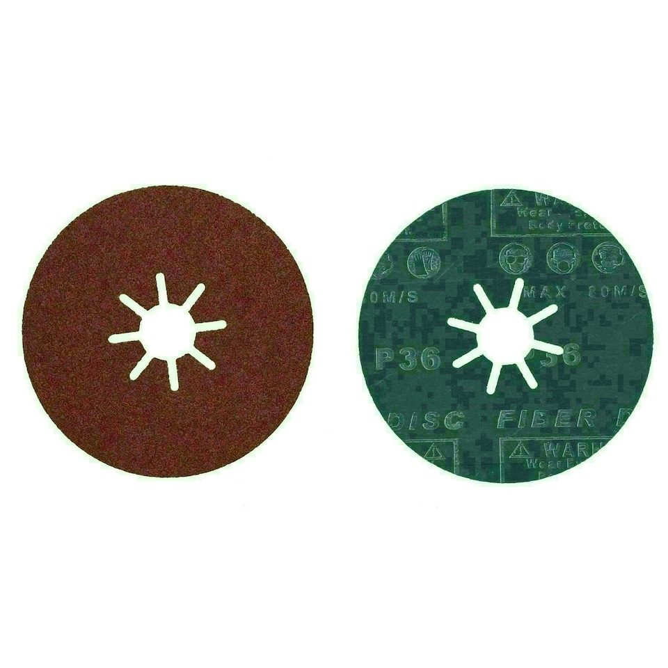 image 1 of 115mm Fibre Coarse 36 Grit Sanding Abrasive Discs For Wood Metal 4-1/2" 50pk