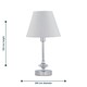 image 4 of Chrome Jewelled Table Lamp with Ivory Off White Shade Chrome | Red