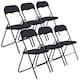 image 1 of 6 Pc Folding Lightweight Chair Set Portable Metal Frame PVC Velvet Ribcord Seats | Multi | Black Velvet