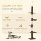 image 2 of PawHut Floor to Ceiling Cat Tree 5-Tier Climbing Tower Scratching Post Brown