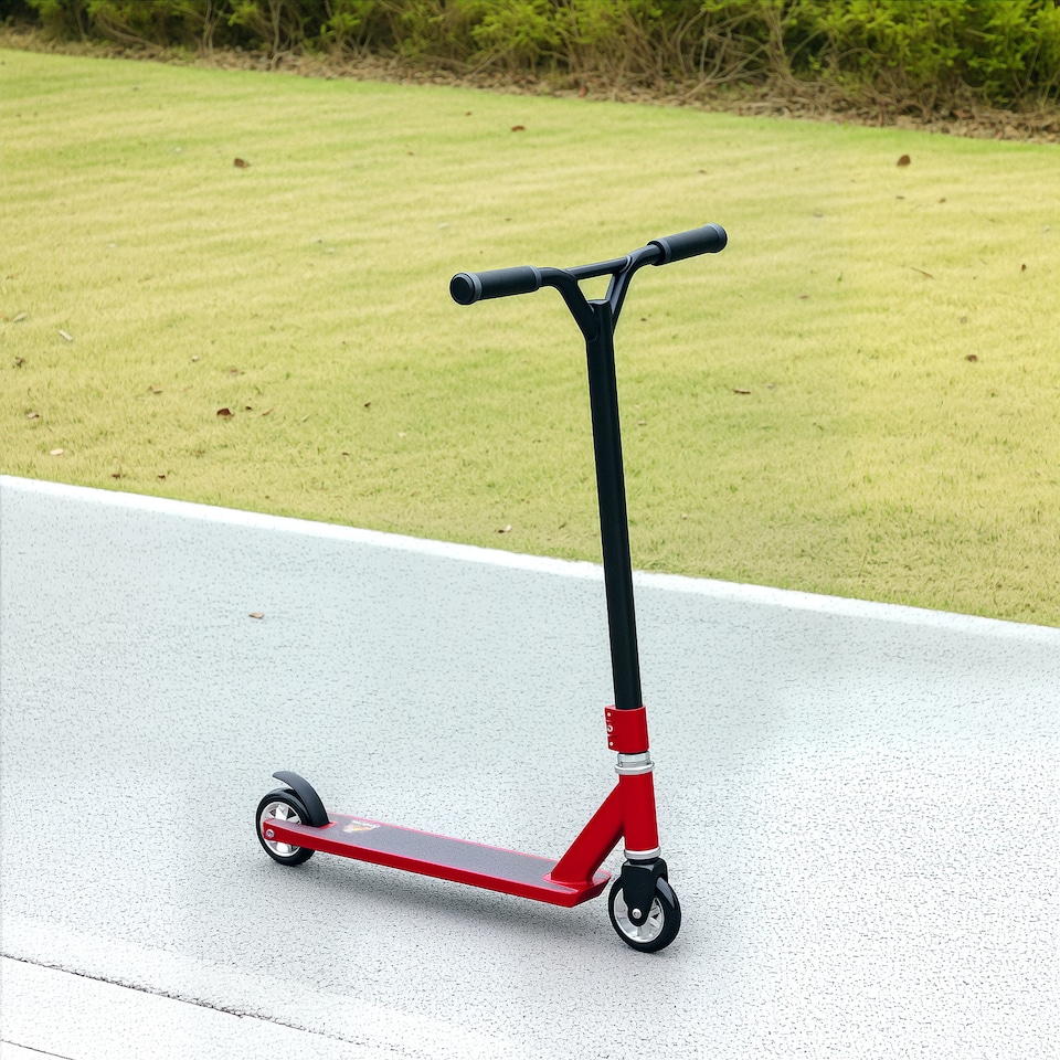 image 1 of HOMCOM Stunt Scooter Entry Level Tricks Scooter for 14+ Beginners, Red