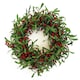 image 1 of 60cm (24 inches) Large Luxury Christmas Mistletoe Leaf and Red Berry Floristry Wreath