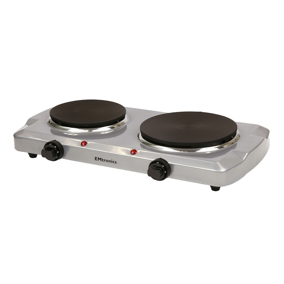 image 1 of EMtronics 2500W Double Plate Stove - Silver