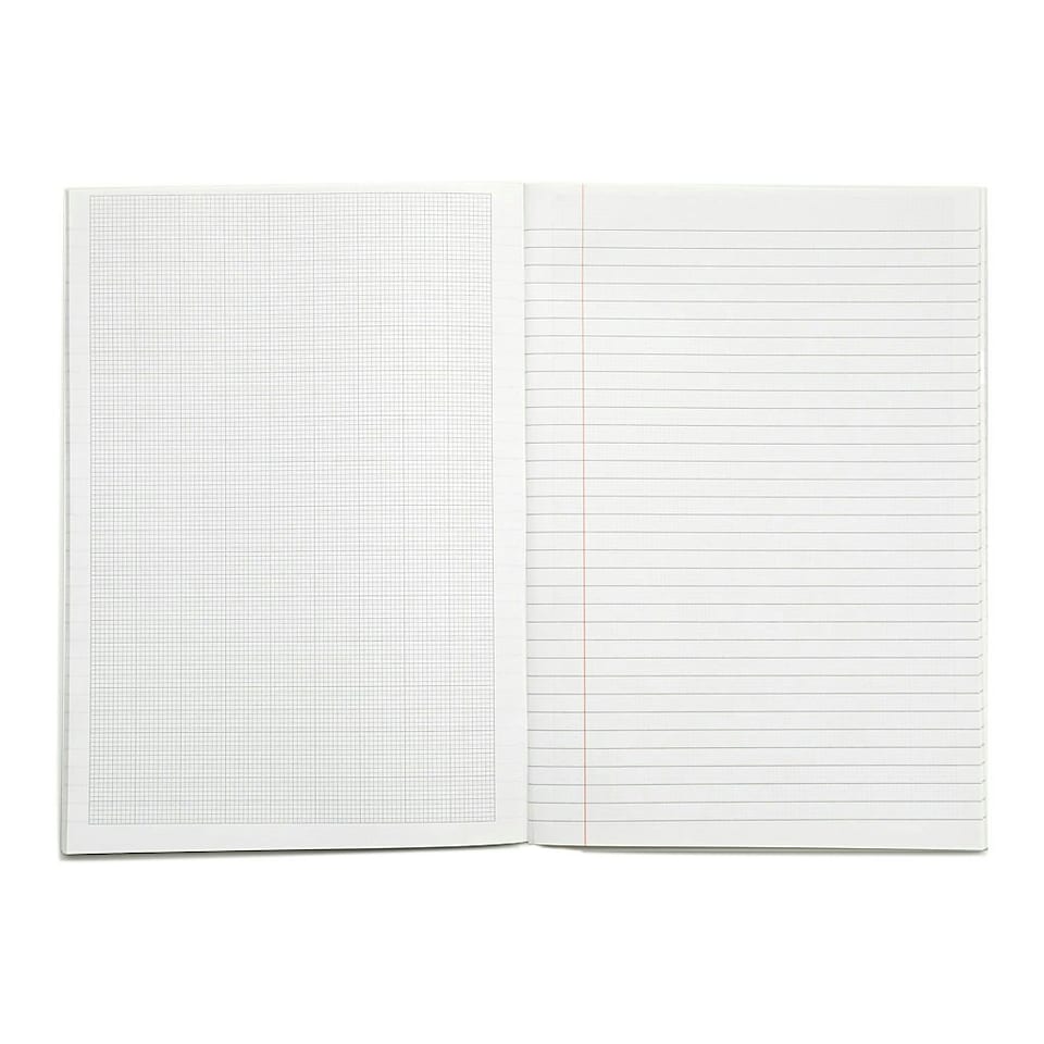 image 1 of Rhino A4 64 Page Green 8mm Lined with Margin and 20mm Graph Ruling Reverse Science Book