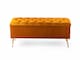 image 1 of 150cm Amara Chesterfield Ottoman Storage Bench - Plush Velvet Shoes Bench - Burnt Orange Upholstery Footstool Storage with Legs