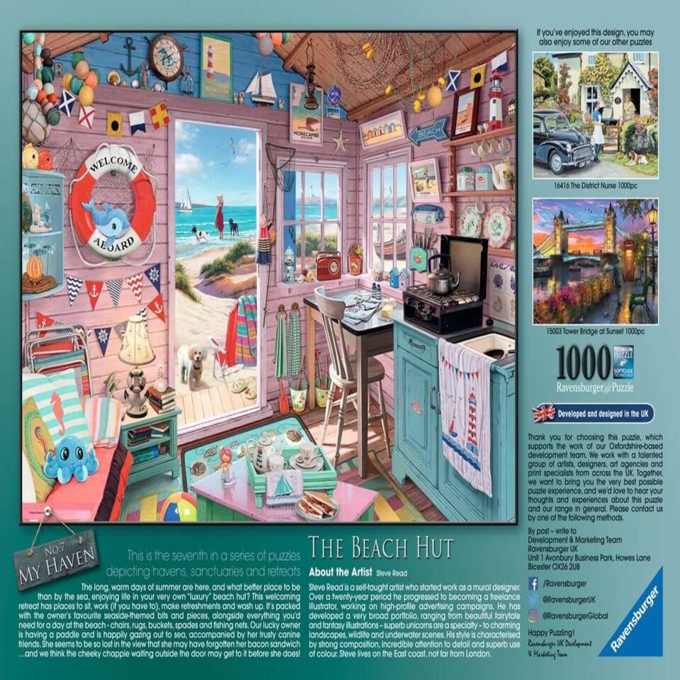 image 1 of Ravensburger My Haven No 7 The Beach Hut 1000 Piece Puzzle