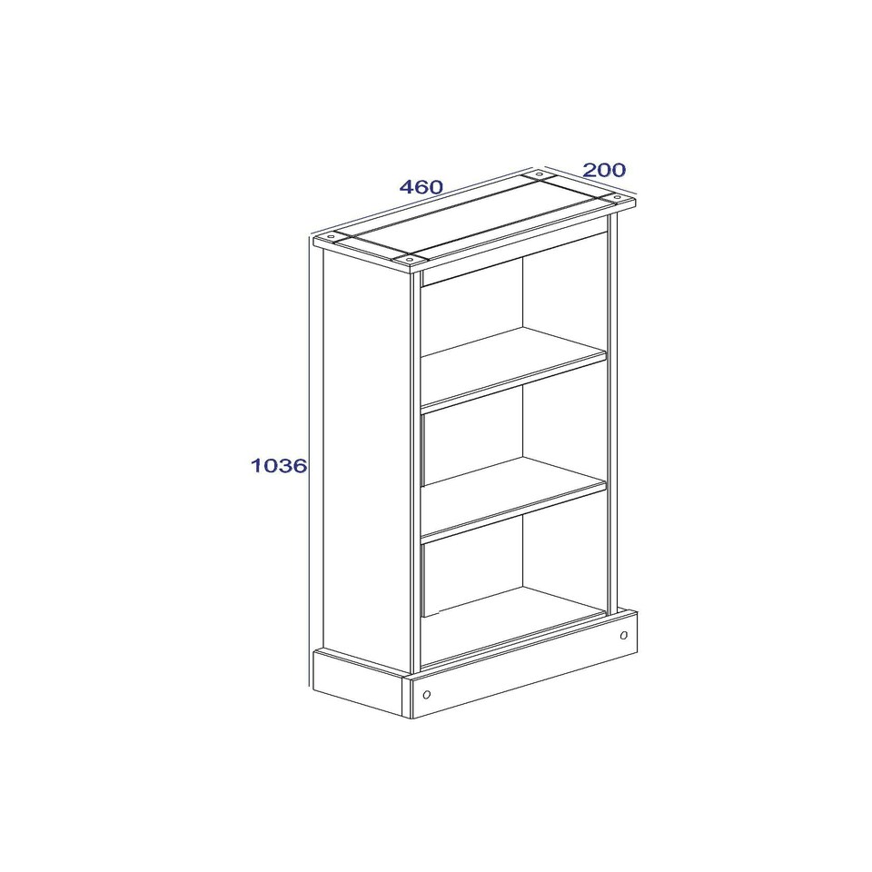 image 1 of Core Products Corona, Low Narrow Bookcase H103.6cm x W46cm x L20cm Brown