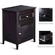 image 7 of COSTWAY 2-Tier Nightstand Modern Sofa Side Table Bedroom Brown