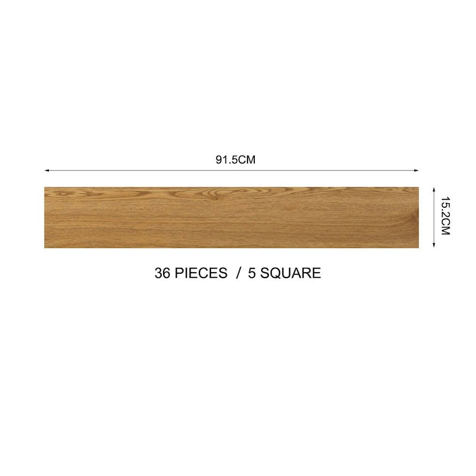 image 1 of Living and Home PVC Country Style Wood Effect Flooring Plank 36 Pcs - Brown Brown