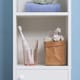 image 7 of kleankin Tall Bathroom Storage Cabinet with Mirror, Narrow Bathroom Unit, Freestanding Bathroom Cupboard with Adjustable Shelves and 2 Doors, White