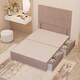 image 2 of Divan Bed Base with 2 Drawers & Plain Floor Standing Headboard Plush Velvet | Pink | Pink