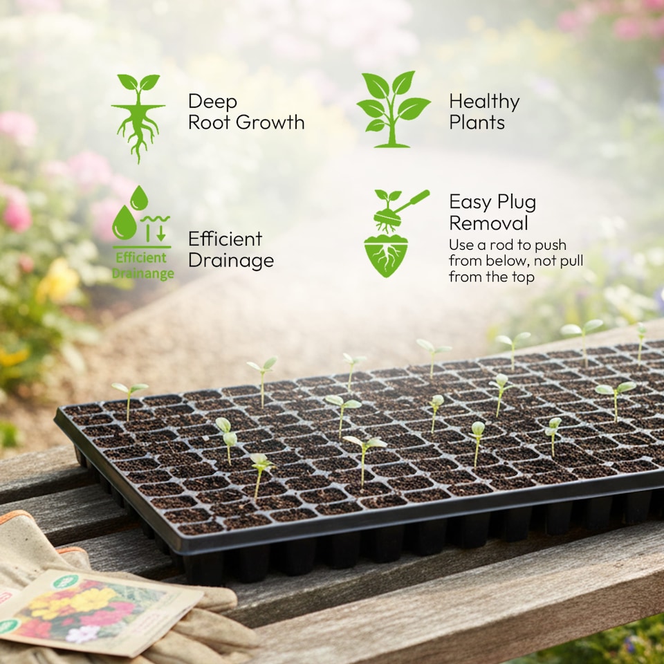 image 1 of 264 Cell Plug Trays Seedling Propagation Trays with Drainage Holes Pack of 100