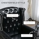image 4 of HOMCOM Chesterfield-style Wing Back Armchair Tufted Accent Chair Black