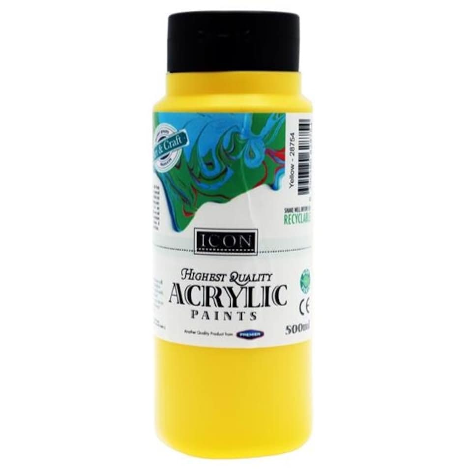 image 1 of Yellow Acrylic Paint 500ml by Icon Art