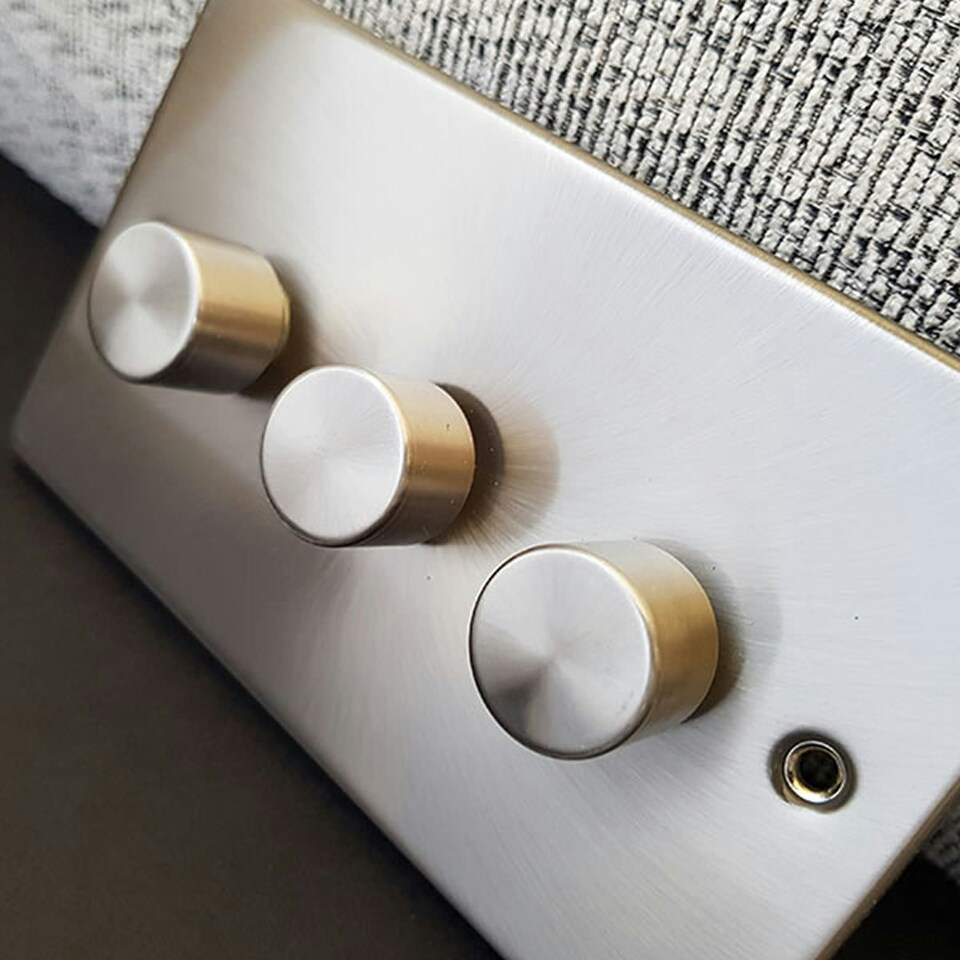 image 1 of SE HOME Satin / Brushed Chrome 1 Gang Single Coaxial TV Socket Black | Satin Chrome