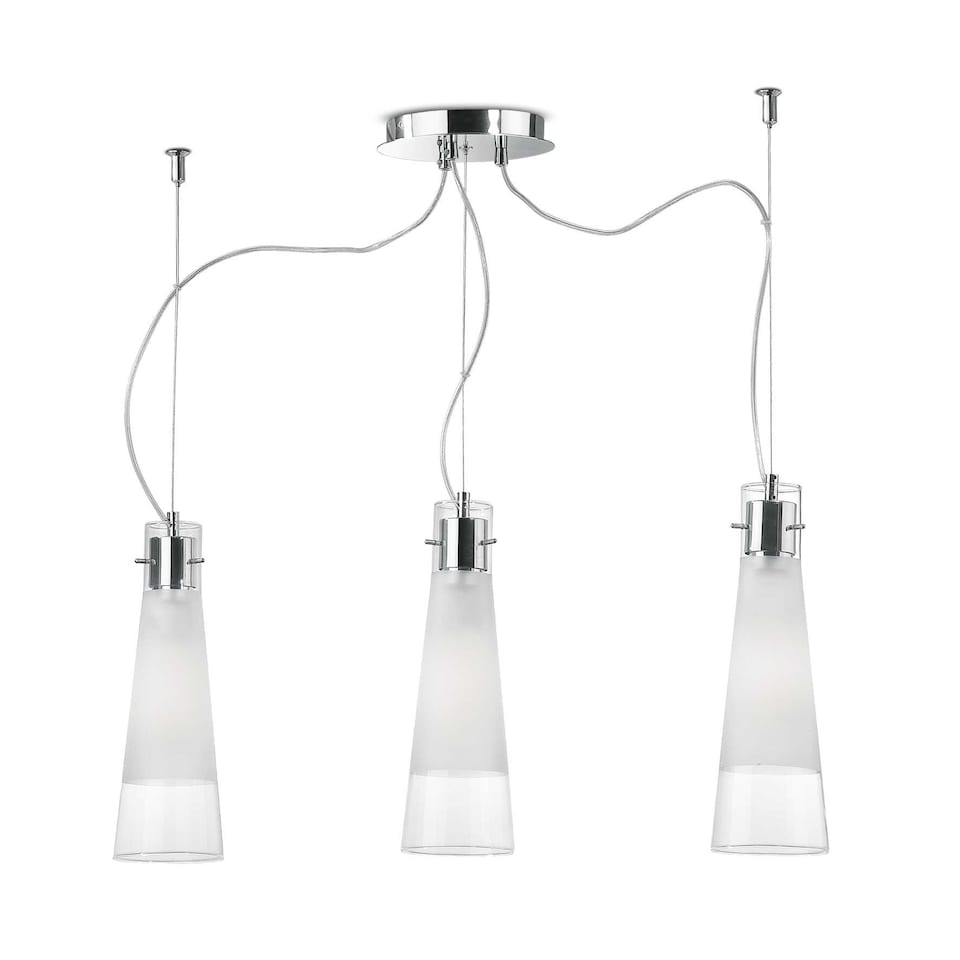 Kuky  3 Light Ceiling Pendant Bar Chrome, E27
