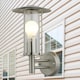 image 3 of Treviso - Brushed Stainless Steel Outdoor Wall Light | Grey | Clear | 1