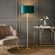 image 1 of ValueLights Charlie Gold Floor Lamp Green Velvet Gold Shade | Gold