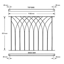 Nova Decking Fence Panel - Solid Steel - FIts Gap of 1130 mm x 813 mm High - Electro Galvanised/Black Powder Coated Black