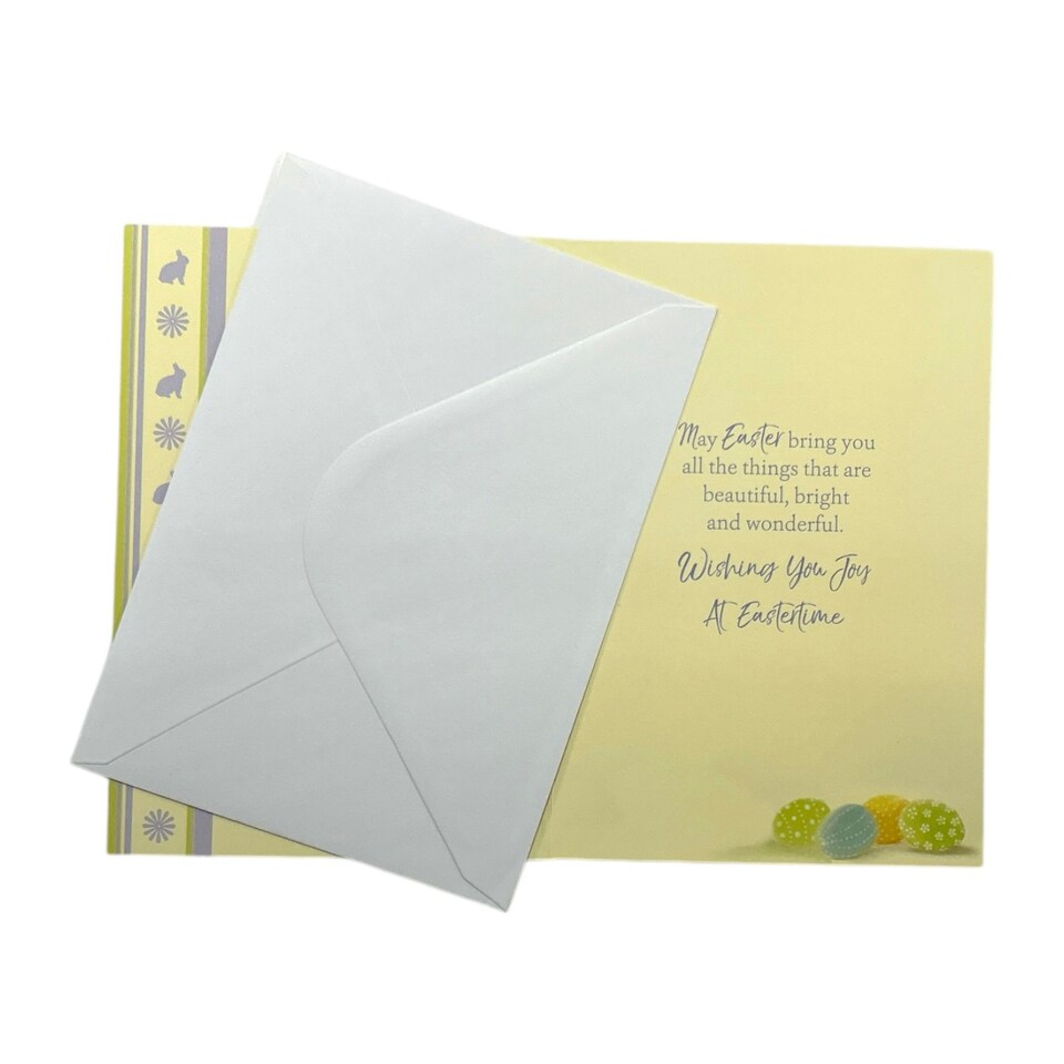 image 1 of From All The Family Flower Pot And Colourful Eggs Design Easter Card