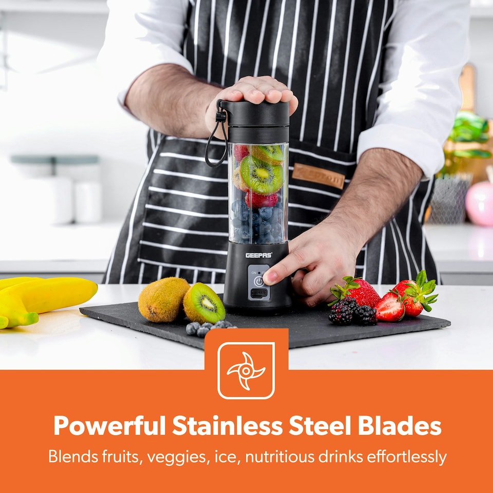 image 1 of GEEPAS Portable Blender, Smoothie Maker - 330ML, Black Black