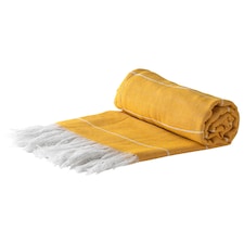 Nicola Spring Turkish Cotton Bath Towel - 173 x 92cm - Mustard | Yellow | Mustard