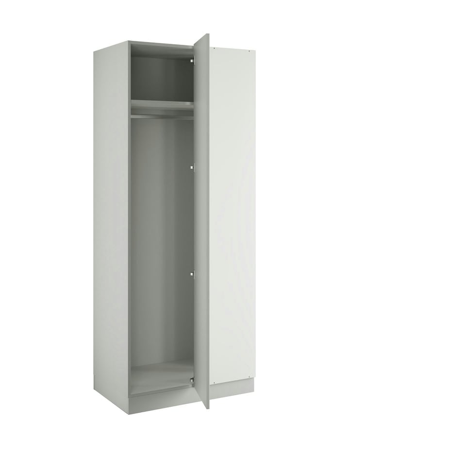 image 1 of Classic Square Panel Light Grey Blind Corner Wardrobe Grey