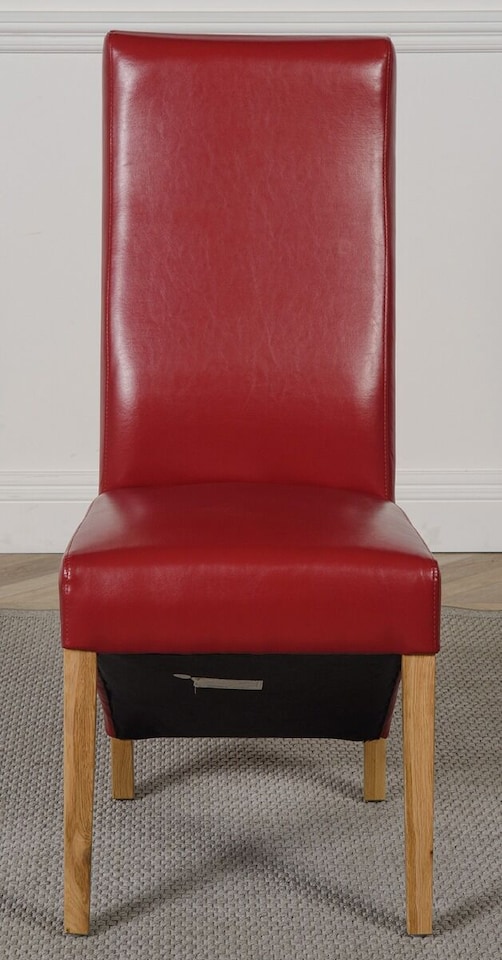 image 1 of Lola Leather Dining Chairs for Dining Room or Kitchen | Red | Red