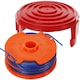image 1 of SPARES2GO Dual Strimmer Line Spool + Cover Cap Kit compatible with McGregor 350w MET3525 Trimmer