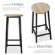 image 4 of 2 Bar stools Corby | Brown | industrial wood light, oak Sonoma | 32 x 32 x 66 cm | 2