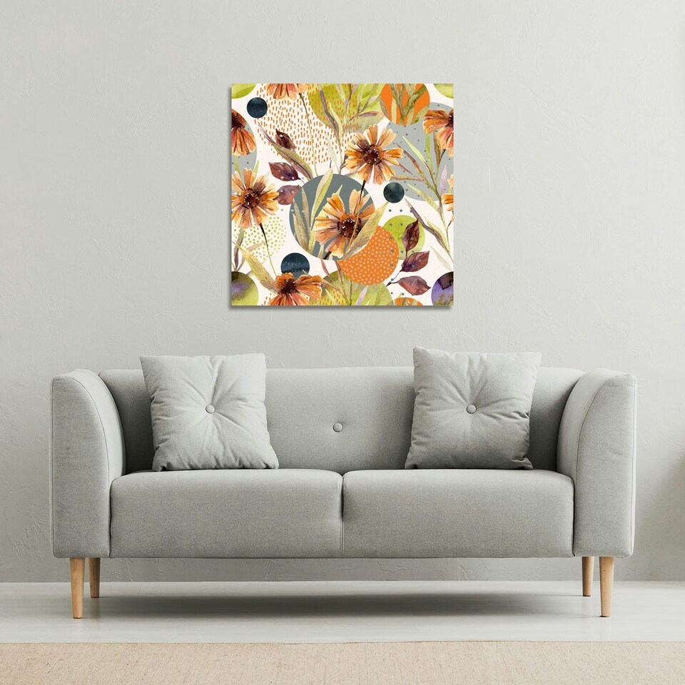 image 1 of Autumn Flowers (Canvas Print) 61 x 61 x 4cm