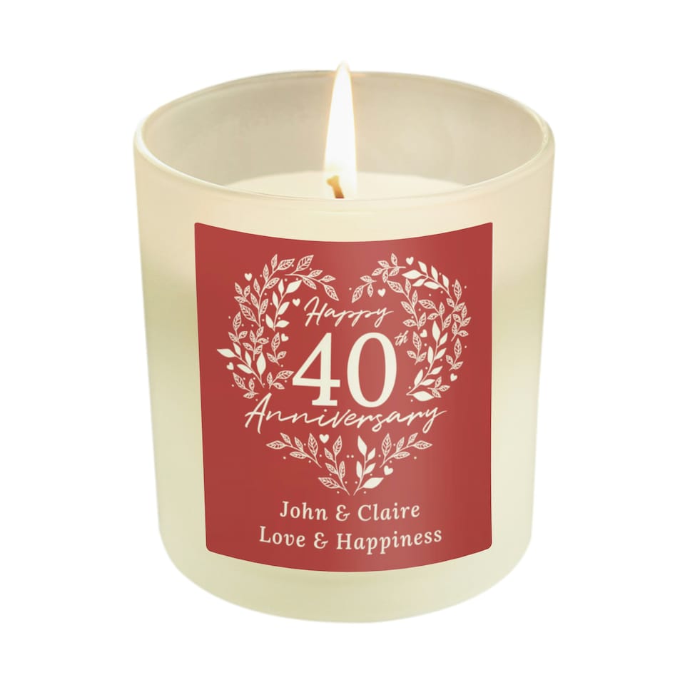 image 1 of Personalised 40th Ruby Wedding Anniversary Candle Jar Clear | One Size