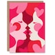 image 1 of Kissing Women Bold Pink Love Modern Abstract Valentine's Day Card