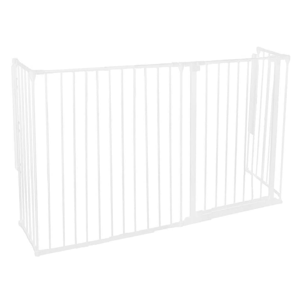 Safetots Extra Tall Multi Panel Fire Surround, 51cm Deep x 144cm Wide, White, 105cm High, Baby and Toddler Fire Guard