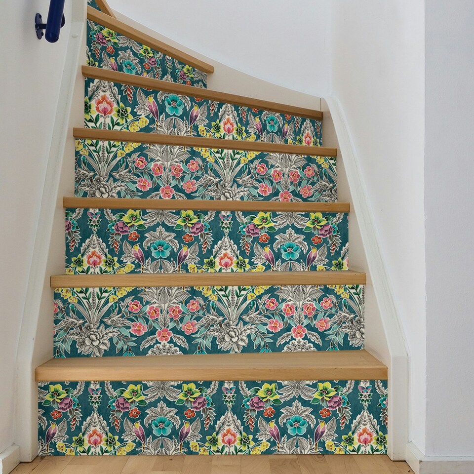 image 1 of NuWallpaper NU3037 Summer Love Peel & Stick Wallpaper, Teal Multi