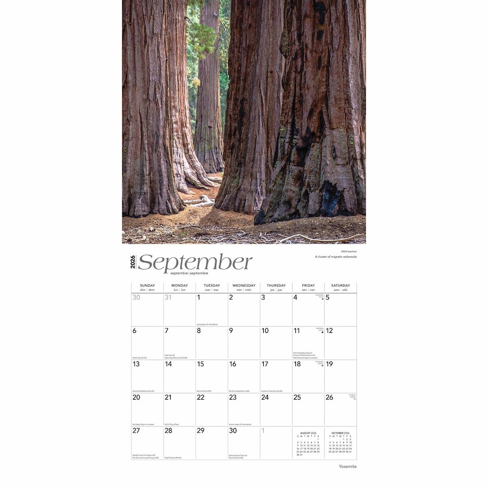 image 1 of Yosemite Calendar 2026, Wall Calendars, Month To View, Travel, Gift