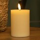 image 2 of 7.5cm x 10cm Cream Wax Melted Pool Effect Candle with Timer Function and Warm White LED