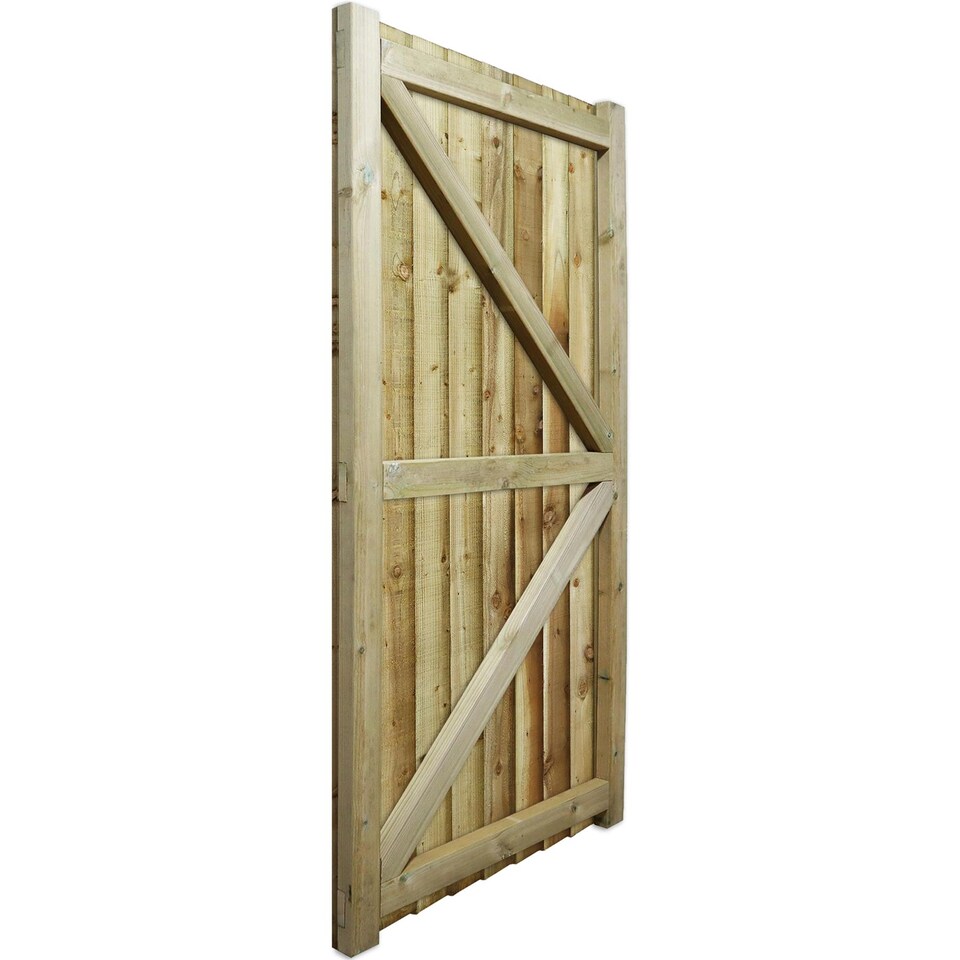 image 1 of Heavy Duty Garden Gate 6ft x 3ft Feather Edge H-Frame Flat Top Treated Timber Door