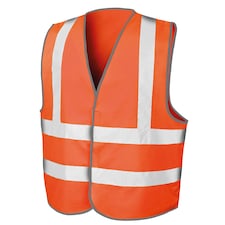 Result Mens Core High-Visibility Safety Motorway Vest - Fluorescent Orange - S/M