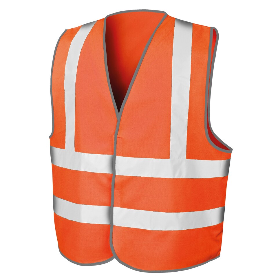 image 1 of Result Mens Core High-Visibility Safety Motorway Vest - Fluorescent Orange - S/M