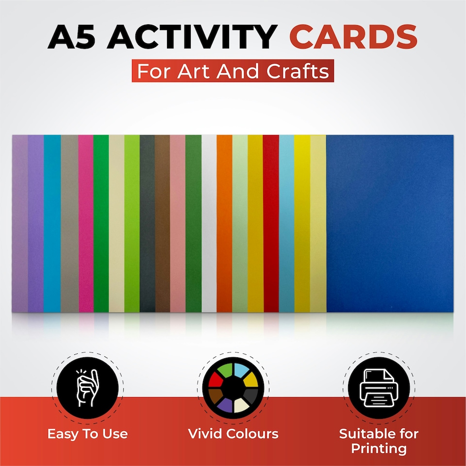 image 1 of Pack of 50 A5 Coloured Card 160gsm Sheets | Grey | Grey | A5 | 1