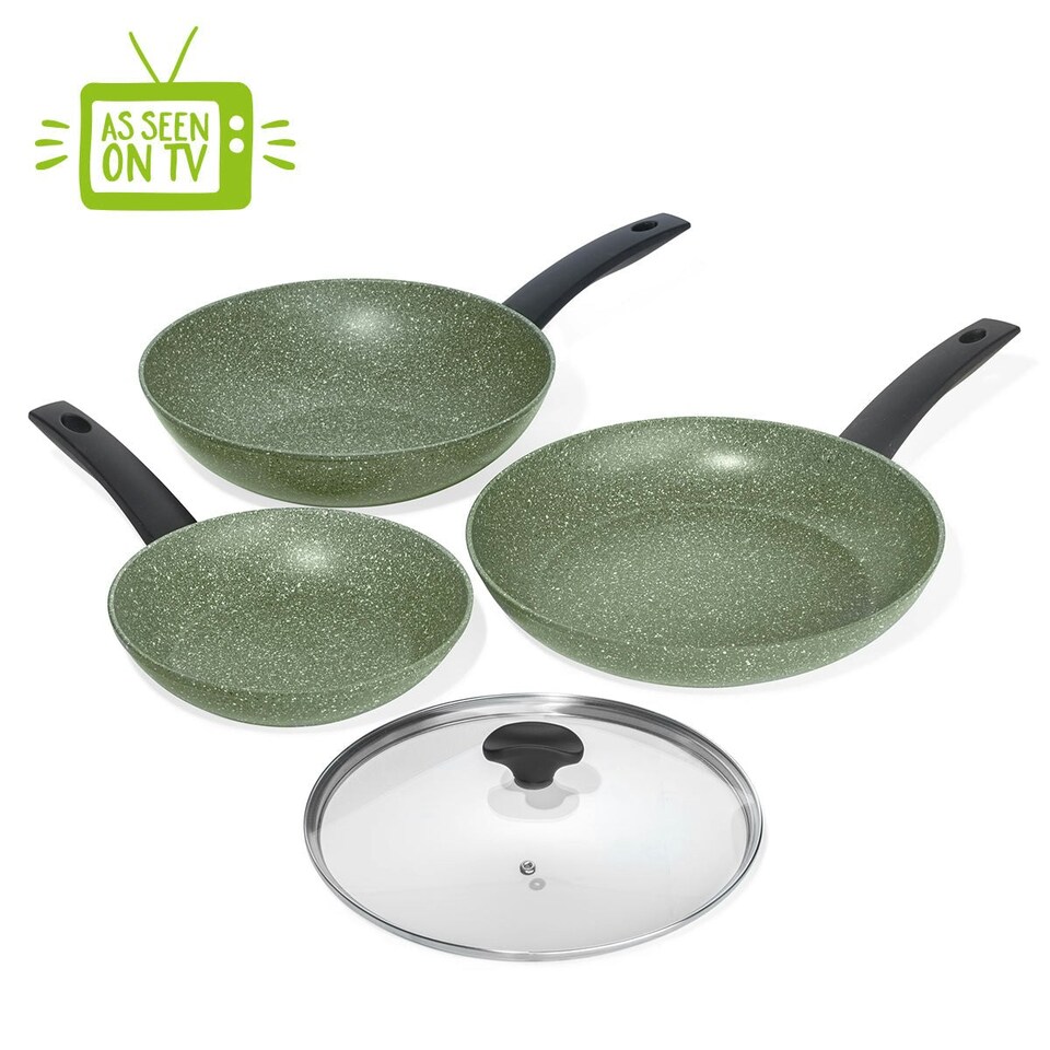 image 1 of Prestige Eco Frying Pans Non Stick Induction 3 Piece Cookware Set - 20/24/28 cm