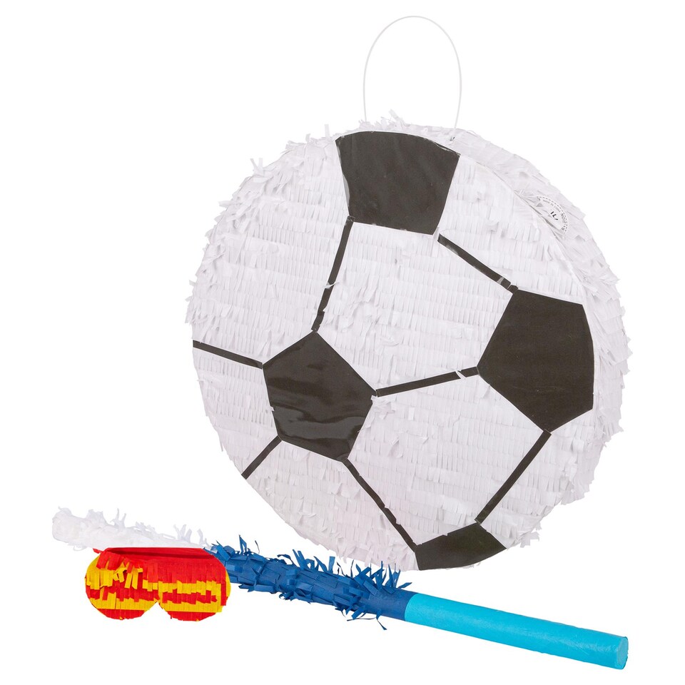 image 1 of Fax Potato 3pc Football Pinata Set with Stick & Blindfold - Blue Stick
